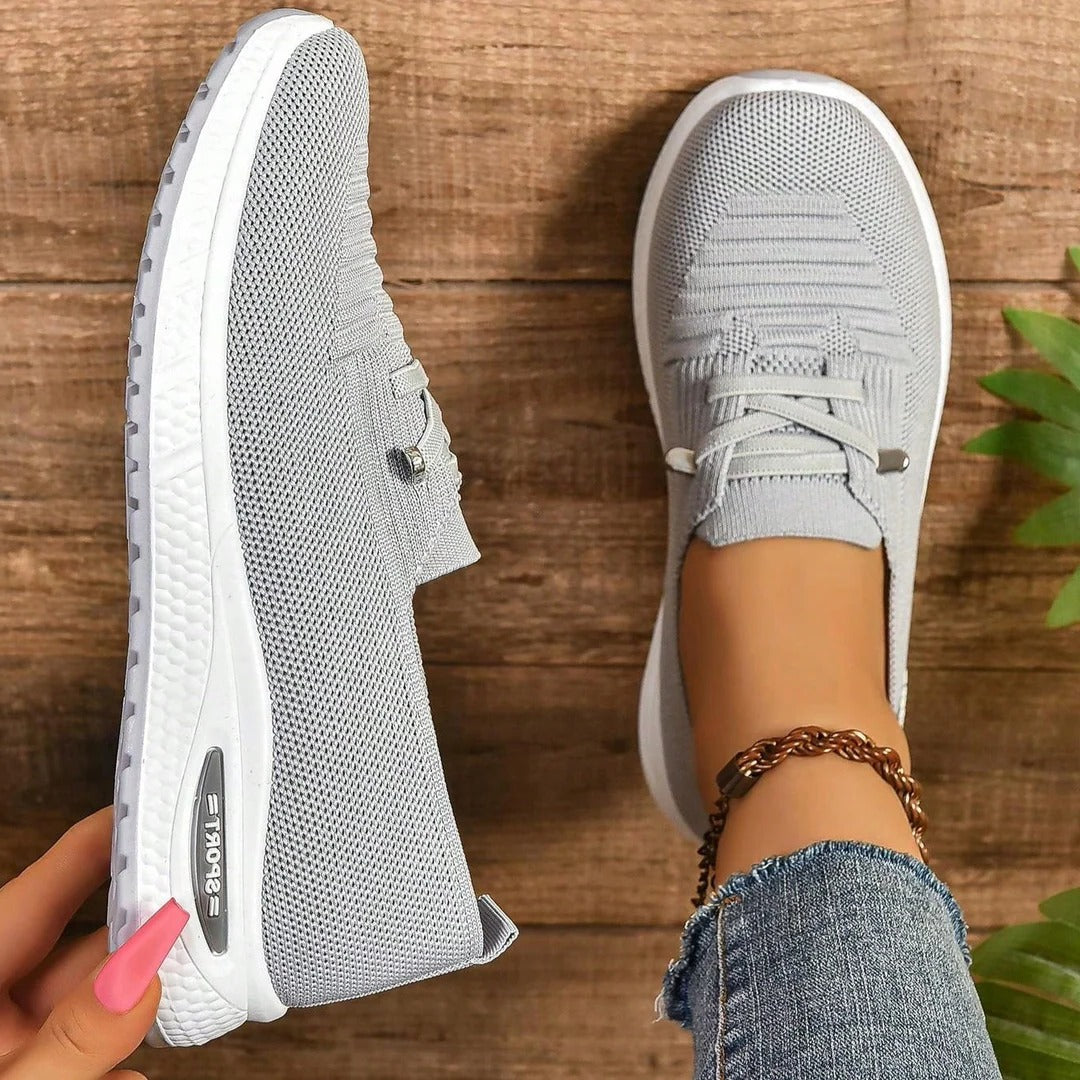 Comfortable Slip-On Sneakers for Women, Wide Toe Box Walking Shoes with Arch Support for All-Day Standing