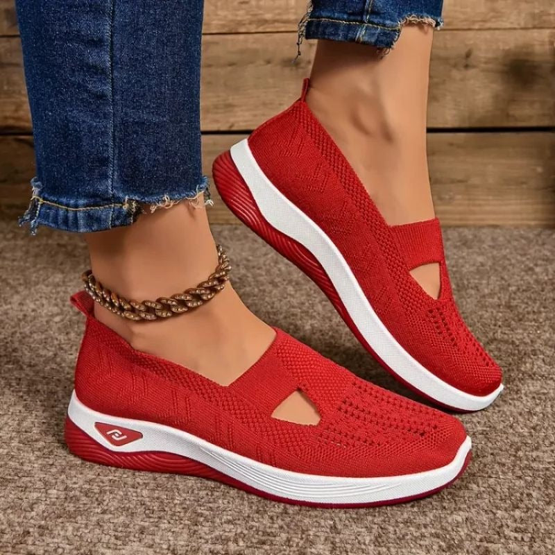 Breathable Mesh Sneakers for Women - Cushioned Walking Shoes for Wide Feet