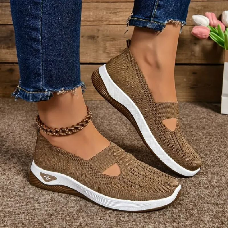 Breathable Mesh Sneakers for Women - Cushioned Walking Shoes for Wide Feet