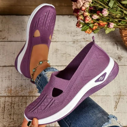 Breathable Mesh Sneakers for Women - Cushioned Walking Shoes for Wide Feet