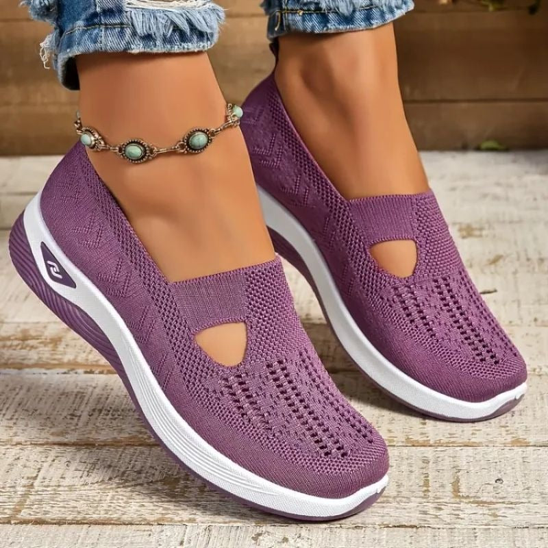 Breathable Mesh Sneakers for Women - Cushioned Walking Shoes for Wide Feet