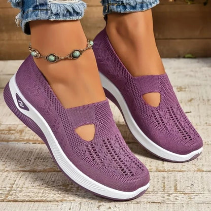 Breathable Mesh Sneakers for Women - Cushioned Walking Shoes for Wide Feet