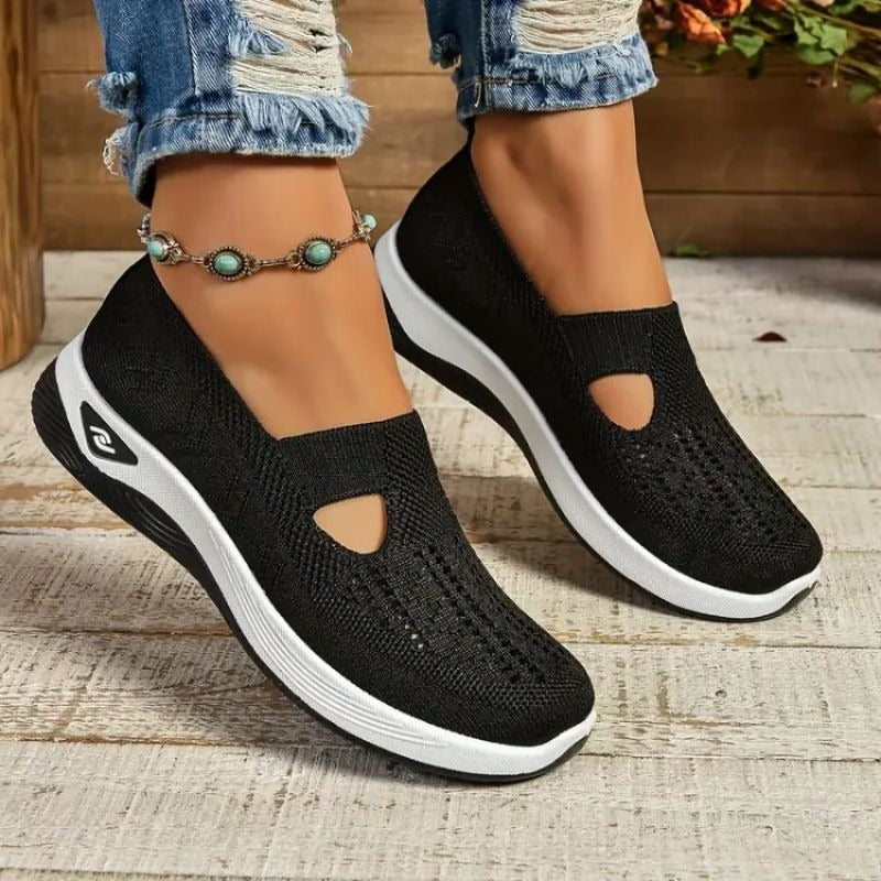 Breathable Mesh Sneakers for Women - Cushioned Walking Shoes for Wide Feet