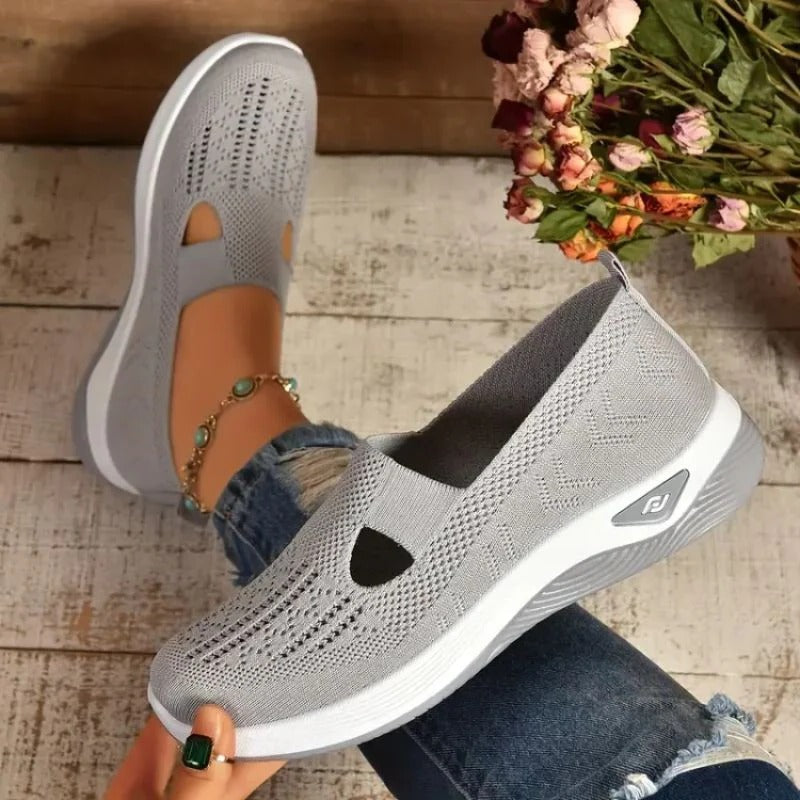 Breathable Mesh Sneakers for Women - Cushioned Walking Shoes for Wide Feet