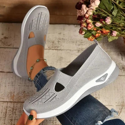 Breathable Mesh Sneakers for Women - Cushioned Walking Shoes for Wide Feet