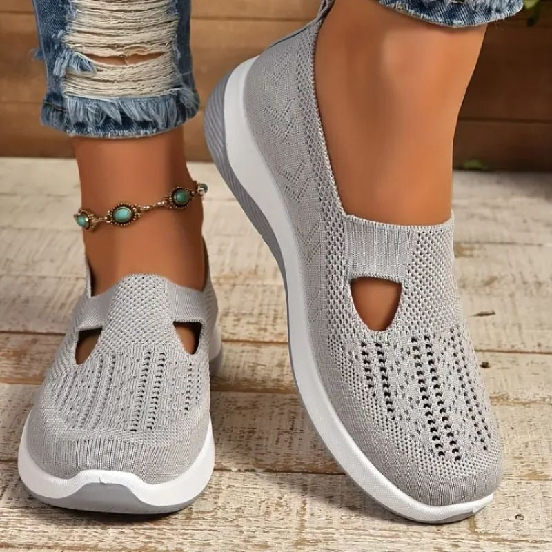 Breathable Mesh Sneakers for Women - Cushioned Walking Shoes for Wide Feet