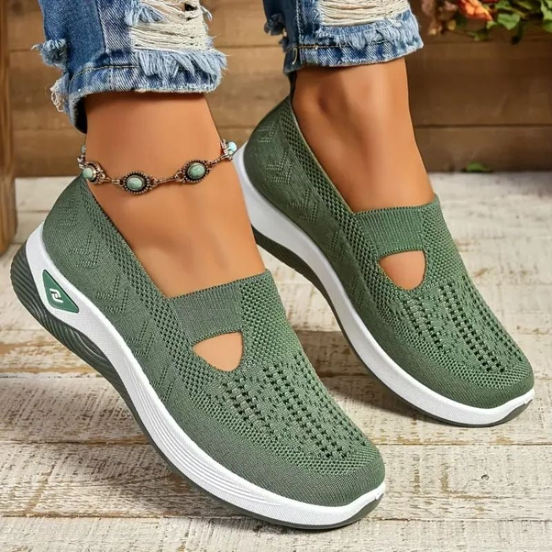 Breathable Mesh Sneakers for Women - Cushioned Walking Shoes for Wide Feet
