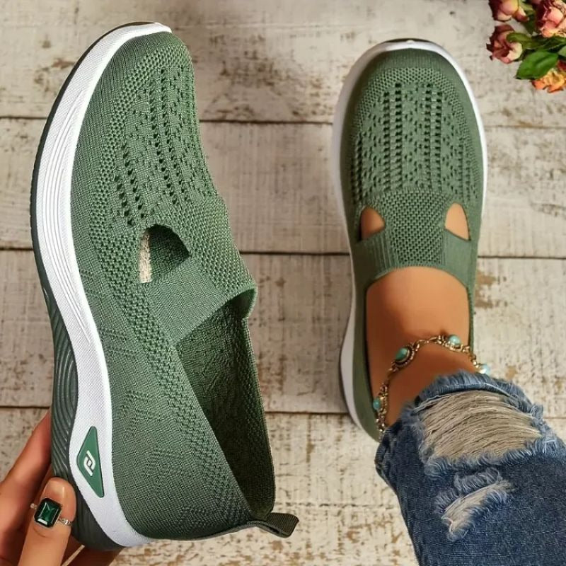 Breathable Mesh Sneakers for Women - Cushioned Walking Shoes for Wide Feet