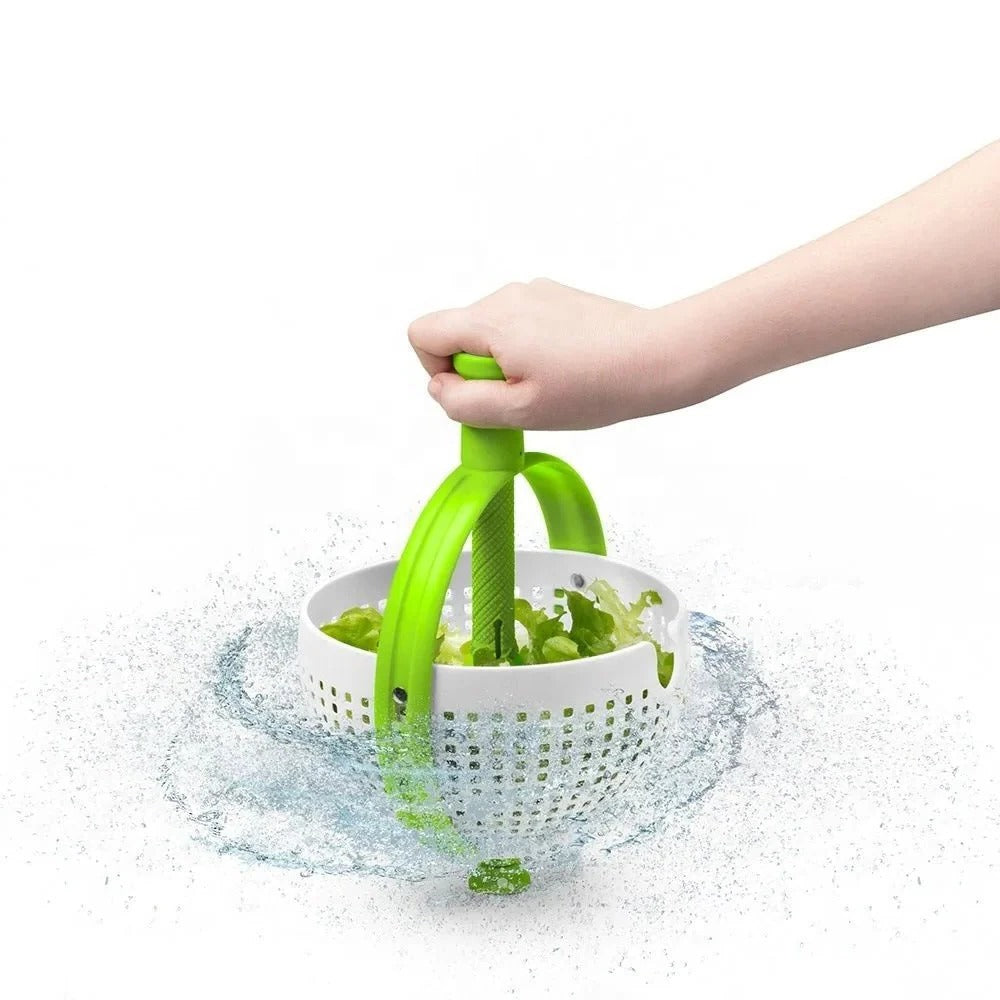 Quick Dry Salad Spinner with Compact Folding Handle