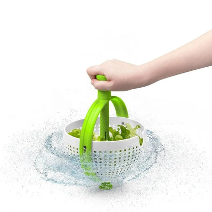 Quick Dry Salad Spinner with Compact Folding Handle