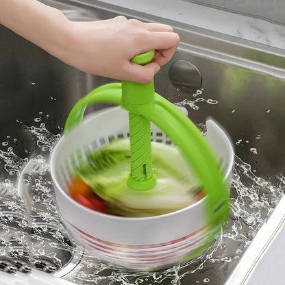 Quick Dry Salad Spinner with Compact Folding Handle
