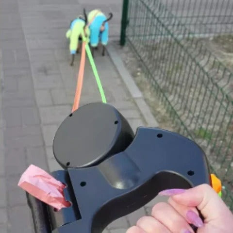 Dual Dog Leash with LED Light and 360° Tangle-Free Design