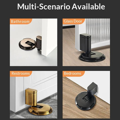 Heavy-Duty Door Stopper with Adhesive or Screw Mounting, Adjustable Height