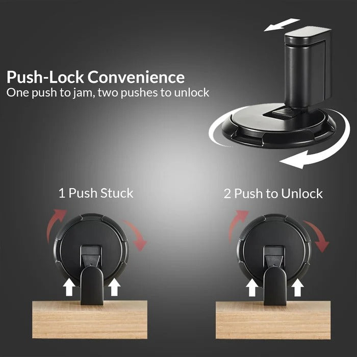 Heavy-Duty Door Stopper with Adhesive or Screw Mounting, Adjustable Height