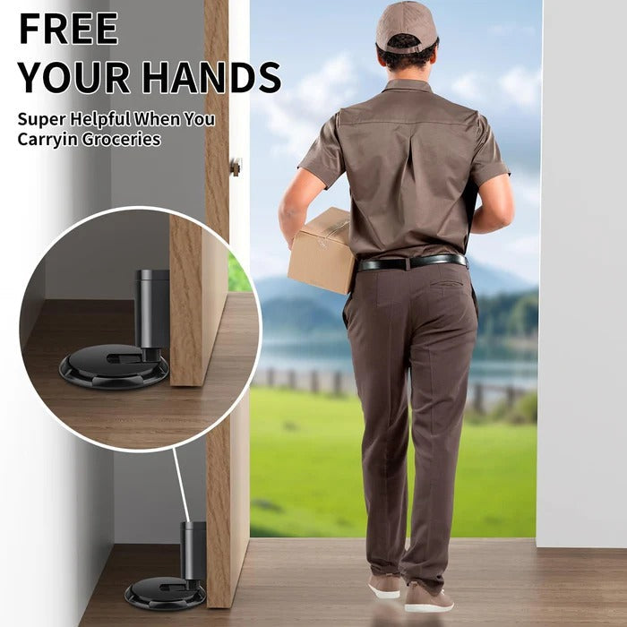 Heavy-Duty Door Stopper with Adhesive or Screw Mounting, Adjustable Height