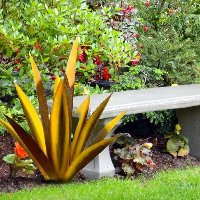 Large Rustic Metal Agave Art Piece with Durable Finish