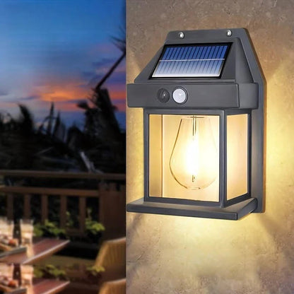 Set of 2 Solar-Powered Wall Lights for Outdoors