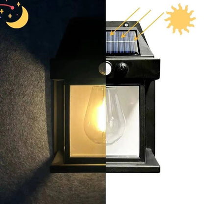 Set of 2 Solar-Powered Wall Lights for Outdoors