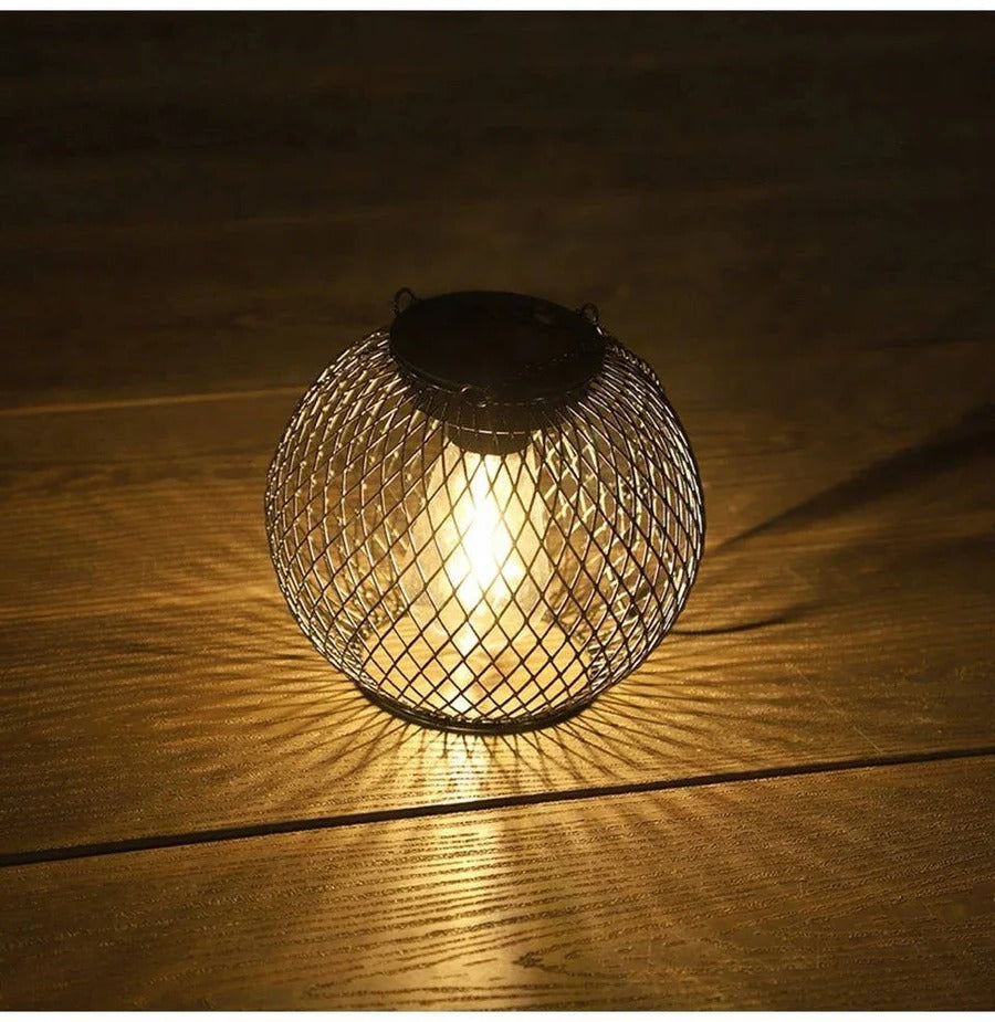 Solar-Powered Hanging Lantern for Outdoor Use