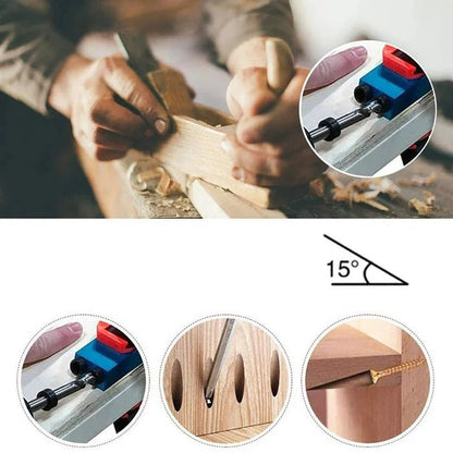DIY Angle Drill Guide for Woodworking – 15 Degree Pocket Hole Jig, Fits 0.24-0.39 Inch Bits