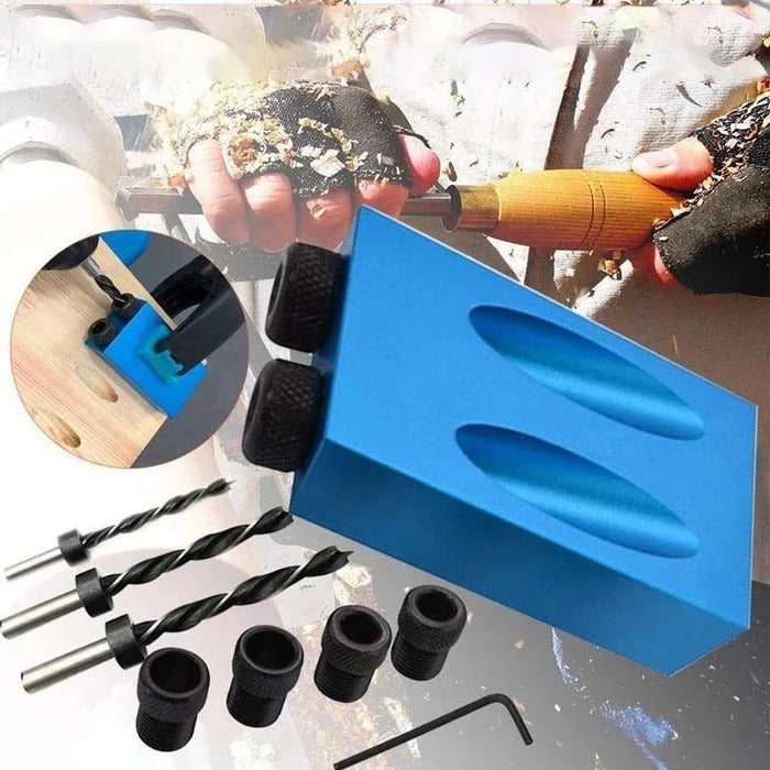 DIY Angle Drill Guide for Woodworking – 15 Degree Pocket Hole Jig, Fits 0.24-0.39 Inch Bits