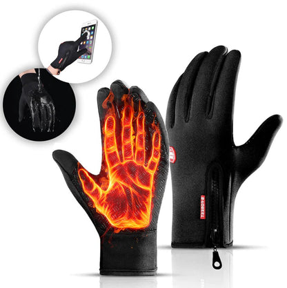 Thermal Touch Gloves with Zippered Cuffs and Enhanced Grip