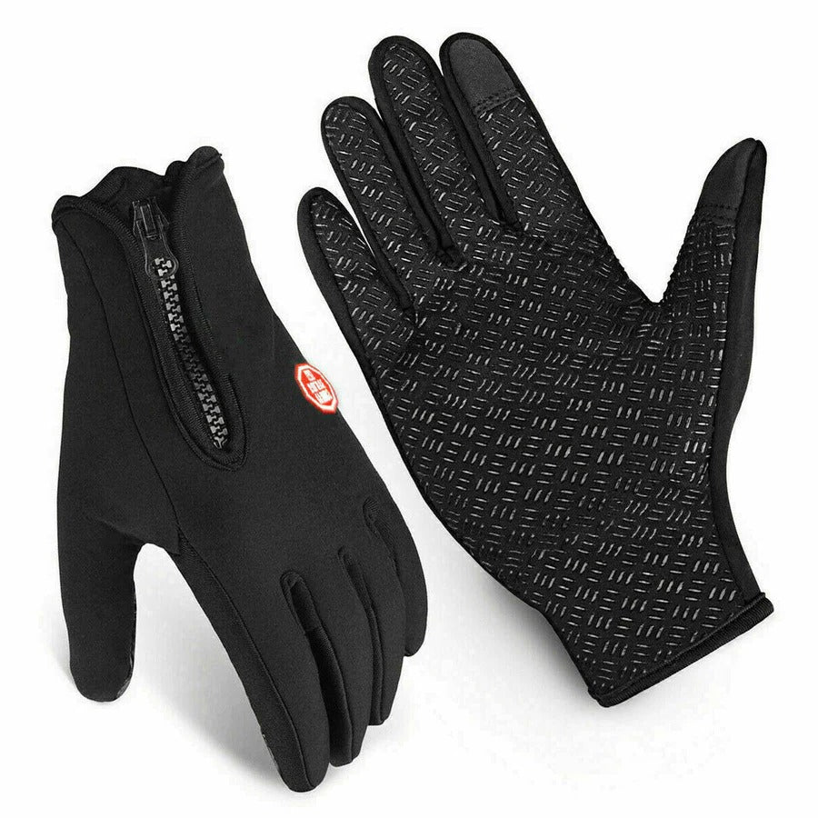 Thermal Touch Gloves with Zippered Cuffs and Enhanced Grip