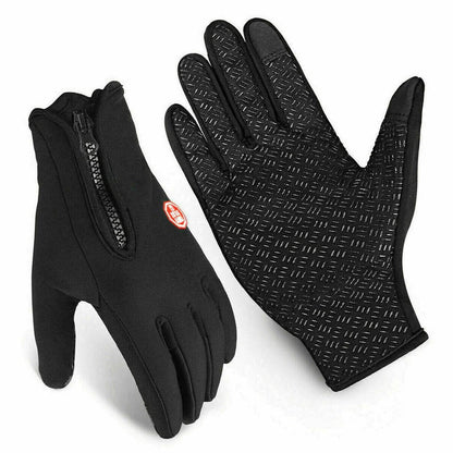 Thermal Touch Gloves with Zippered Cuffs and Enhanced Grip