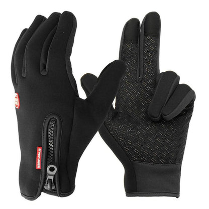 Thermal Touch Gloves with Zippered Cuffs and Enhanced Grip
