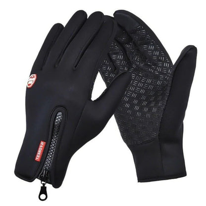 Thermal Touch Gloves with Zippered Cuffs and Enhanced Grip