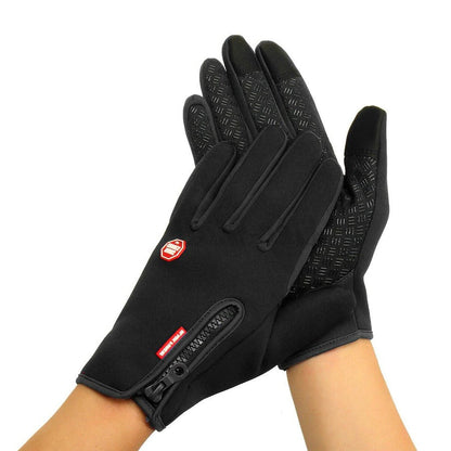 Thermal Touch Gloves with Zippered Cuffs and Enhanced Grip