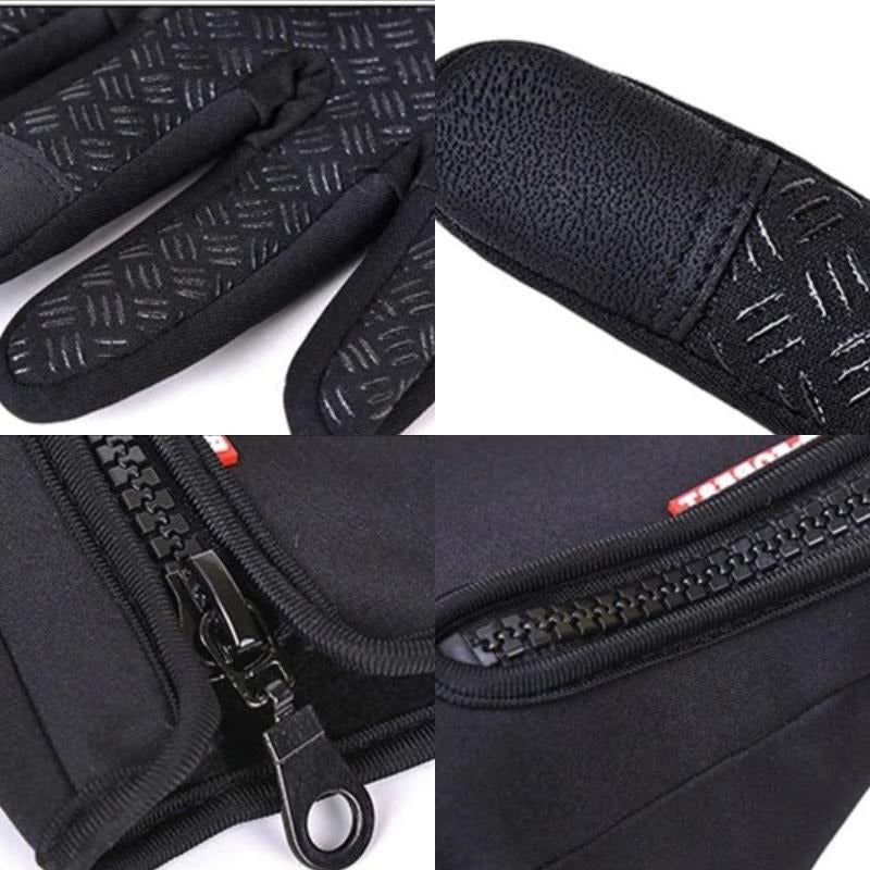 Thermal Touch Gloves with Zippered Cuffs and Enhanced Grip