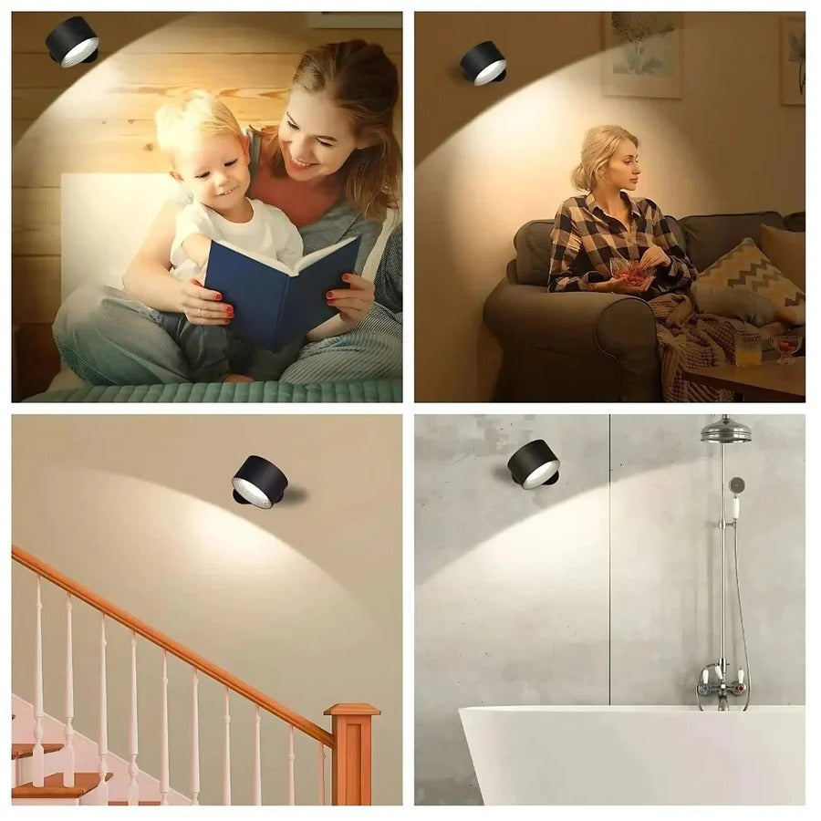 Versatile Wireless Wall Lamp with 360° Adjustability and Touch Controls