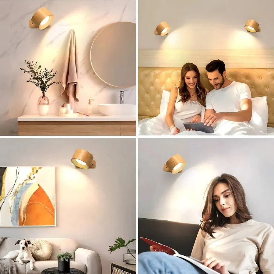 Versatile Wireless Wall Lamp with 360° Adjustability and Touch Controls