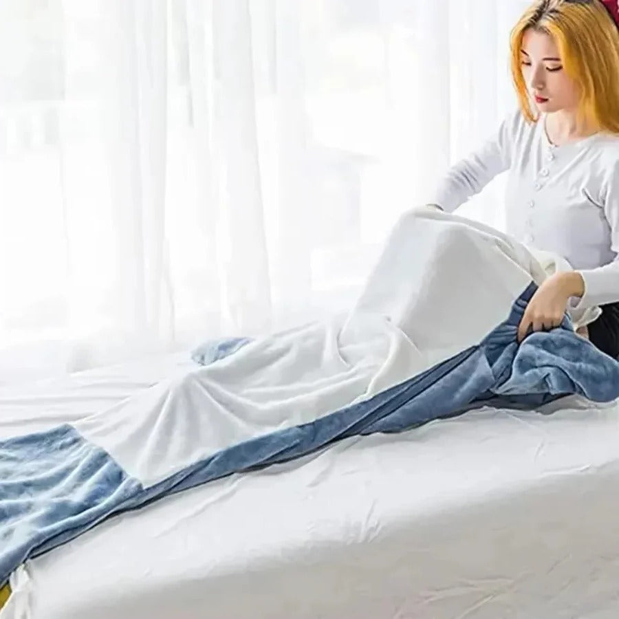 Snuggly Shark-Inspired Hoodie Blanket for Adults, Machine Washable