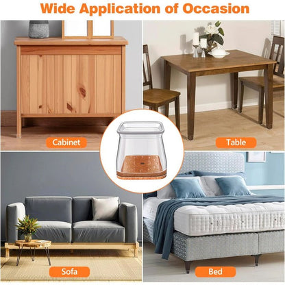 24-Pack Furniture Set of Square Protectors for Hardwood Chair Legs