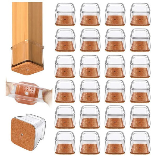 24-Pack Furniture Set of Square Protectors for Hardwood Chair Legs
