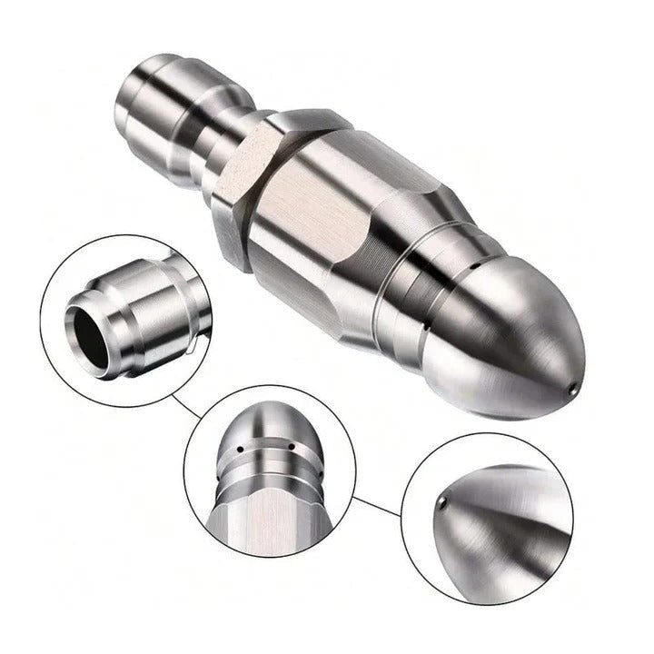 High-Pressure Pipe Cleaning Nozzle with Precision 0.39 Inch Tip