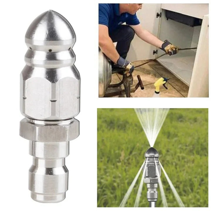 High-Pressure Pipe Cleaning Nozzle with Precision 0.39 Inch Tip