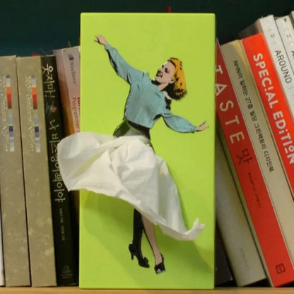 Animated Skirt Motion Tissue Box Holder with Weighted Base