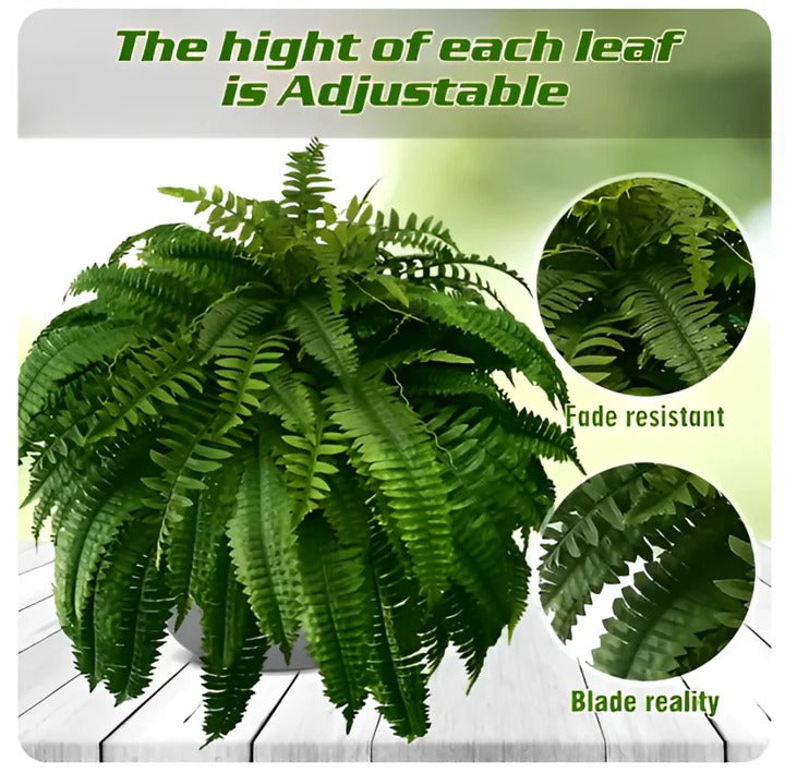 Lifelike Indoor-Outdoor Fern with UV Protection and 18 Fronds