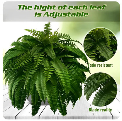 Lifelike Indoor-Outdoor Fern with UV Protection and 18 Fronds