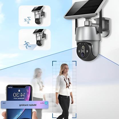 Solar-Powered Outdoor Camera with 355° Rotation and 1080P Night Vision
