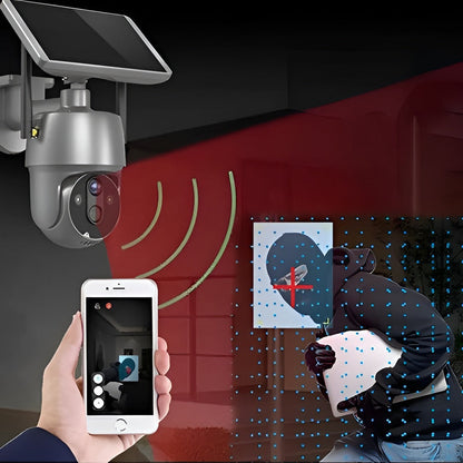 Solar-Powered Outdoor Camera with 355° Rotation and 1080P Night Vision
