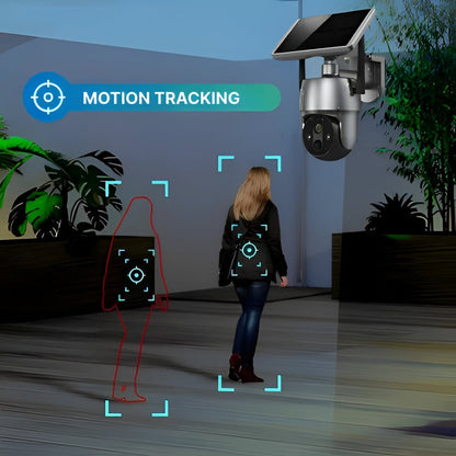 Solar-Powered Outdoor Camera with 355° Rotation and 1080P Night Vision