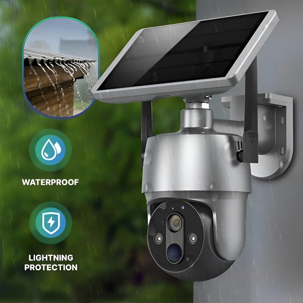 Solar-Powered Outdoor Camera with 355° Rotation and 1080P Night Vision