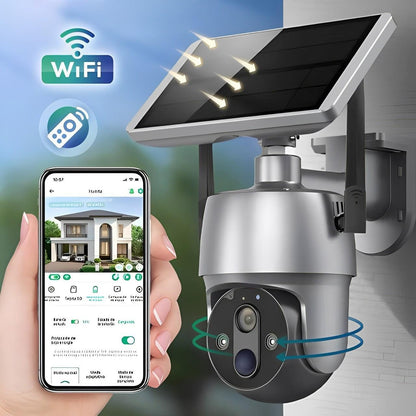 Solar-Powered Outdoor Camera with 355° Rotation and 1080P Night Vision