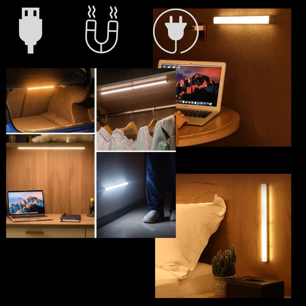 Rechargeable Wireless LED Indoor Light with Motion Sensor and Magnetic Mount, 5.9in & 8.3in