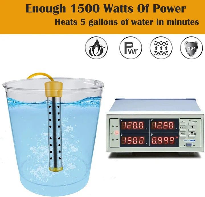 Portable Electric Water Heater with Safety Guard and Insulated Grip, 220V Kit