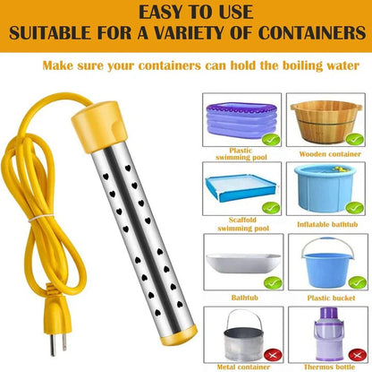 Portable Electric Water Heater with Safety Guard and Insulated Grip, 220V Kit